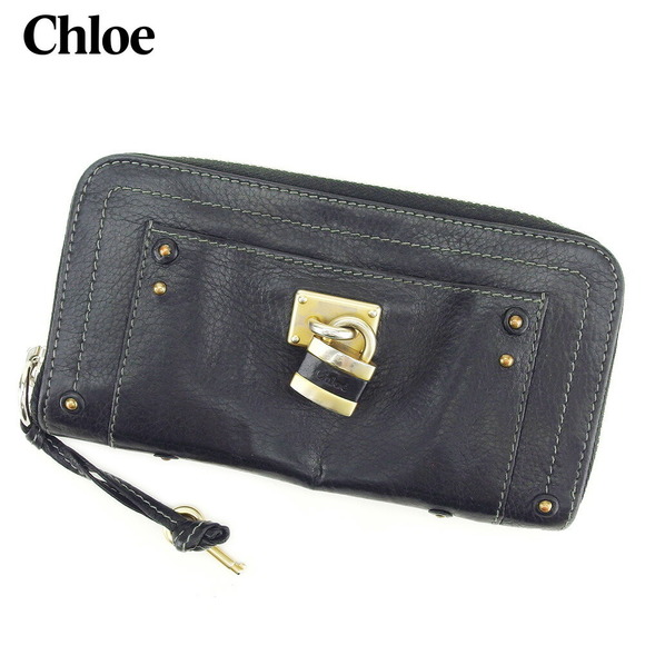Chloe Paddington Zip Black Leather Long Wallet - Picture 1 of 6